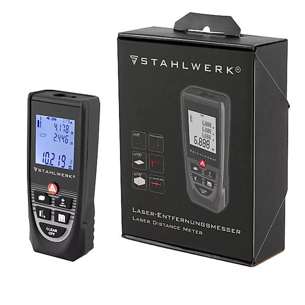 STAHLWERK Laser Entfernungsmesser LDM-80 ST bis 80 m beleuchtetes LCD Displ günstig online kaufen