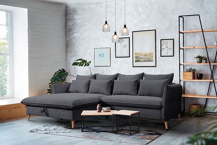 exxpo - sofa fashion Ecksofa "WALPY, elegant & modern, bequem, schmale Arml günstig online kaufen