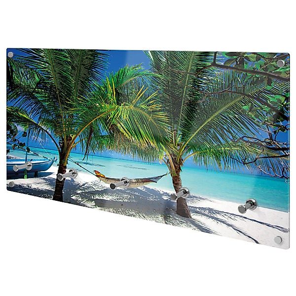 banjado Garderobenleiste Glas Strand (Wandgarderobe, mit günstig online kaufen