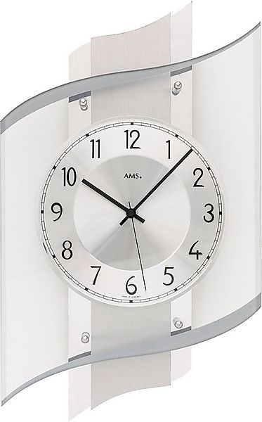AMS Funkwanduhr F5516 (Quarzuhr,Holz,Glas,Wohnzimmer,Esszimmer,Küche,Made i günstig online kaufen