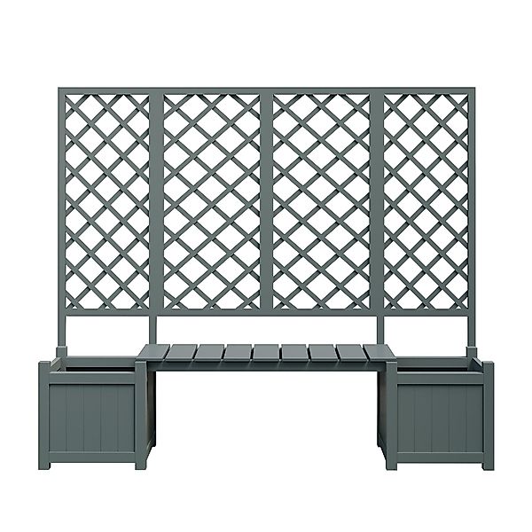 Pflanzkübel mit Spalier und Sitz für Garten Hof Terrasse, für Kletterpflanz günstig online kaufen