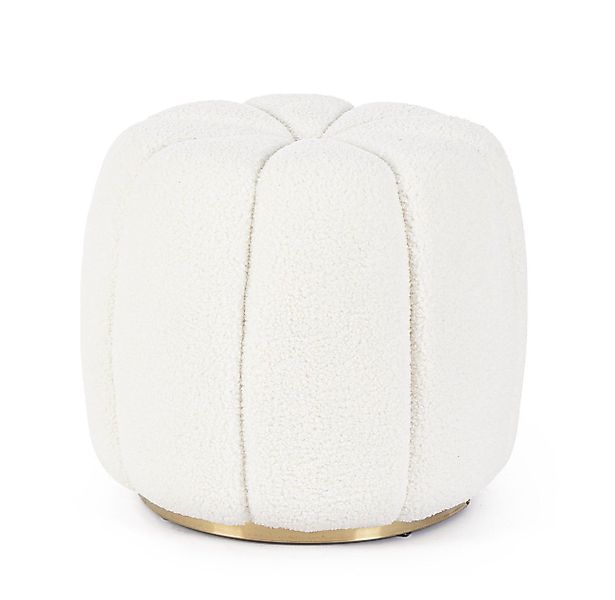 Bizzotto Pouf Karolina aus Boucle-Stoff, Weiß günstig online kaufen
