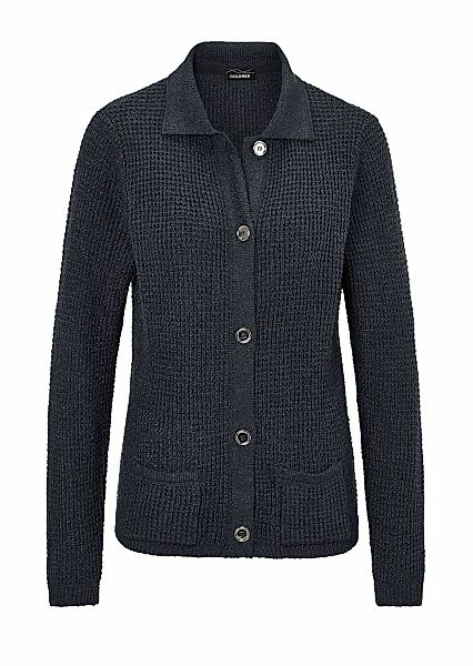 GOLDNER Strickjacke "Kurzgröße Strickjacke mit Polokragen" Dekoknöpfe günstig online kaufen