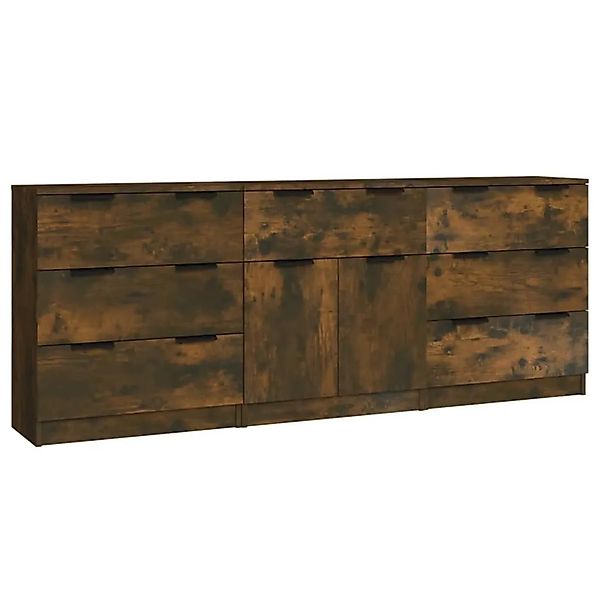 vidaXL 3-Tlg Sideboard Räuchereiche Holzwerkstoff 3115801 günstig online kaufen