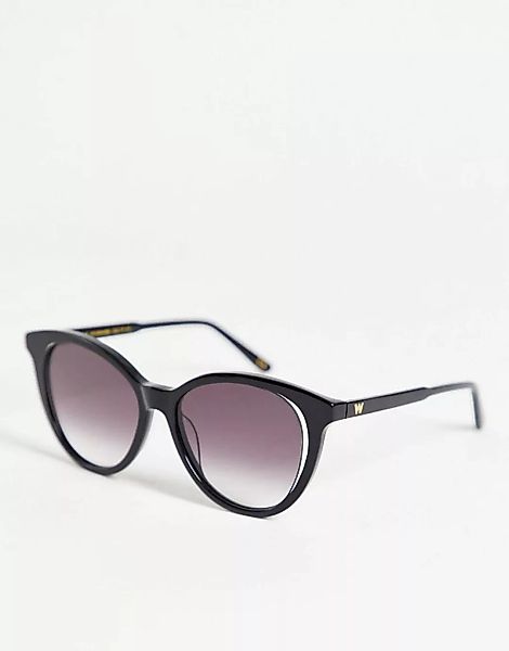 Whistles – Oversized-Sonnenbrille im Cat-Eye-Design-Schwarz günstig online kaufen