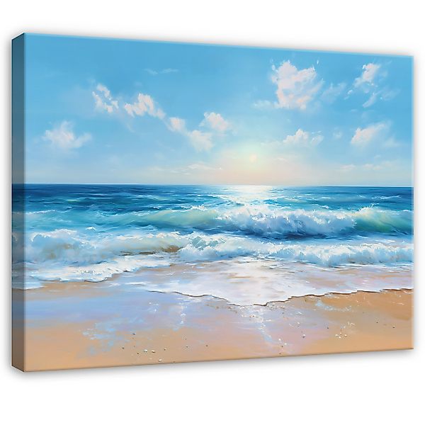 Wallarena Leinwandbild Strand Ozean Wasser Blau günstig online kaufen