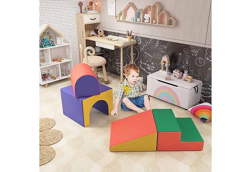 HOMCOM 4er-Set Bauklötze Bauspielzeug zum krabbeln, klettern Spielbausteine günstig online kaufen