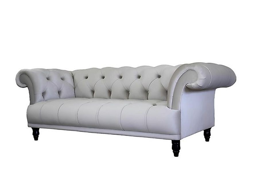 Xlmoebel Sofa Klassisches weißes Chesterfield-Design 3-Sitzer Sofa aus Lede günstig online kaufen