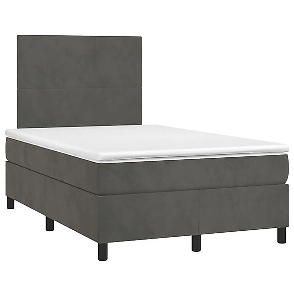 vidaXL Boxspringbett mit Matratze Dunkelgrau 120x190 cm Samt 3269984 günstig online kaufen