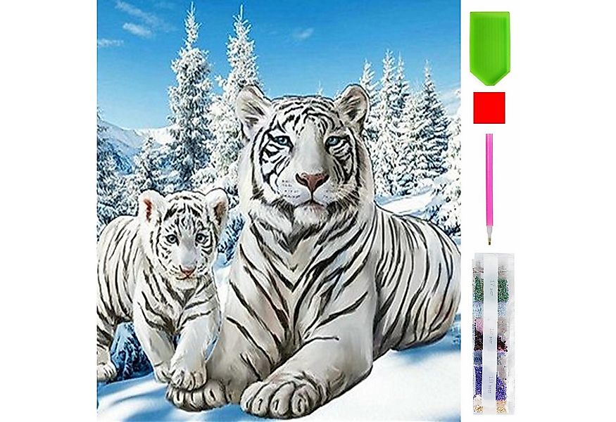 LA CUTE Malen nach Zahlen 5d Diamond Painting Weißer Tiger Malen nach Zahle günstig online kaufen
