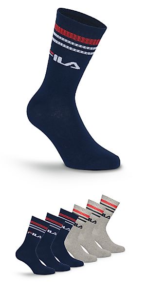 Fila Socken "UNISEX LIFESTYLE PLAIN SOCKS" 3 Paar, 6 Paar tlg. mit Logo-Sch günstig online kaufen