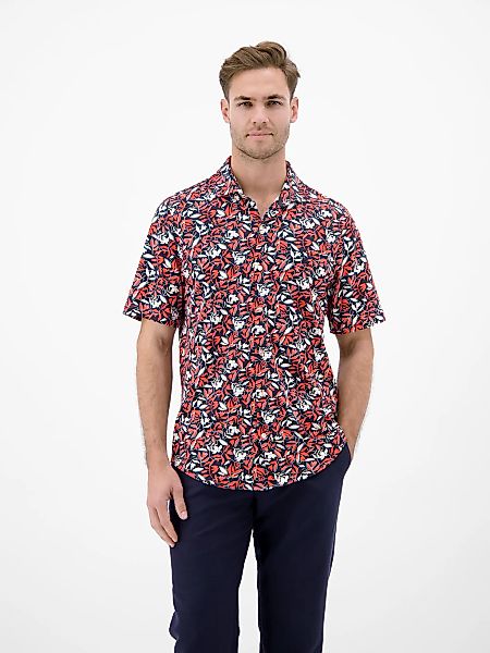 LERROS Kurzarmhemd "1/2 Hemd aus 100 % Baumwolle, floral bedruckt" günstig online kaufen