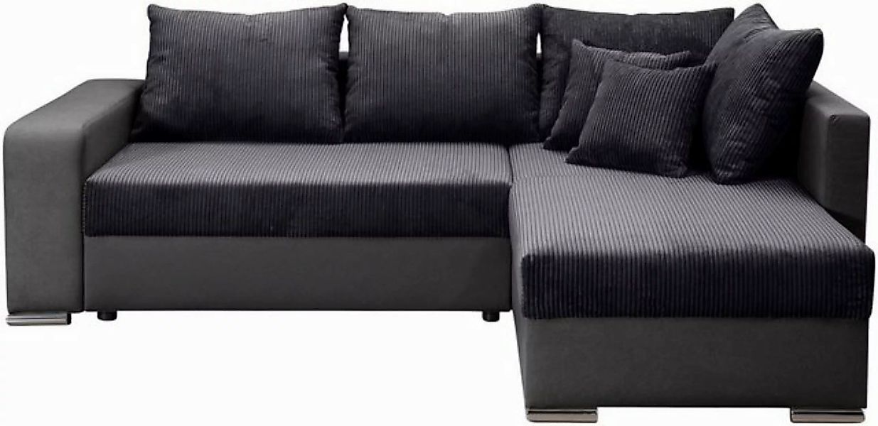 COLLECTION AB Ecksofa L-Form, Regalarmlehne mit LED RGB Beleuchtung,Bettfun günstig online kaufen