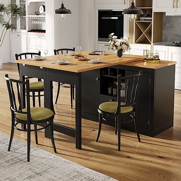 HAUSS SPOLE Bartisch mit Weinregal&LED,Küchenschrank Sideboard günstig online kaufen