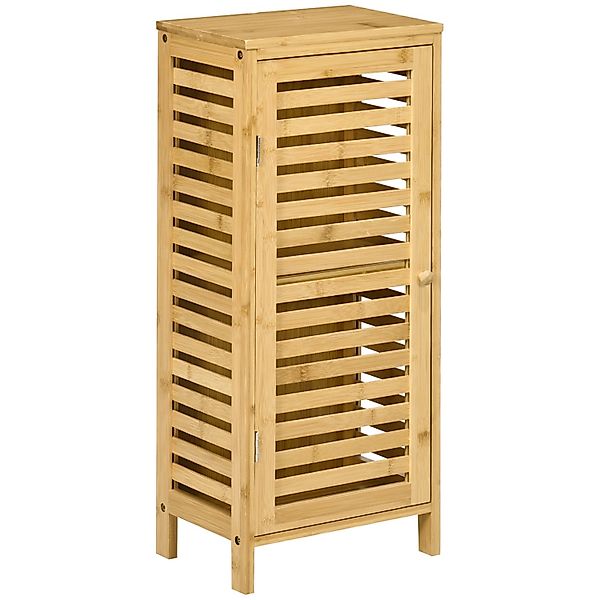 Kleankin Badschrank mit Lamellentür 2 Fächern 30 x 19,9 x 70 cm günstig online kaufen