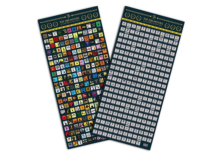Goods+Gadgets Poster Top 250 Filme Poster XXL – Scratch Poster zum Rubbeln günstig online kaufen