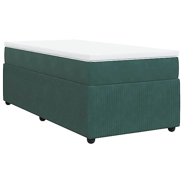 vidaXL Boxspringbett mit Matratze Dunkelgrün 90x190 cm Samt 3285611 günstig online kaufen