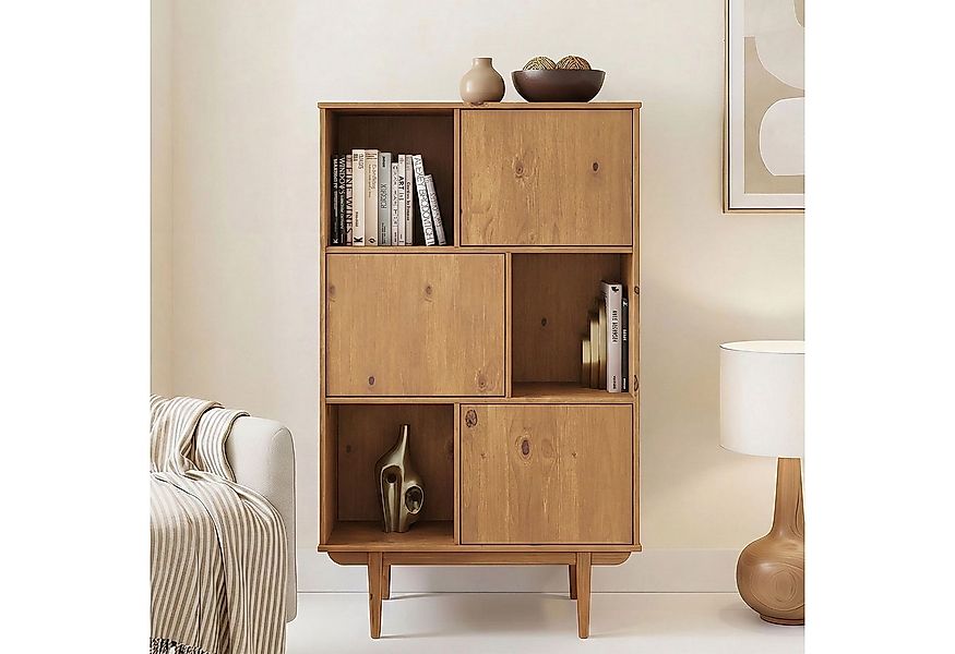 IDIMEX Highboard SIMONA, Wohnzimmerschrank offene Fächer & 3 Türen Massivho günstig online kaufen