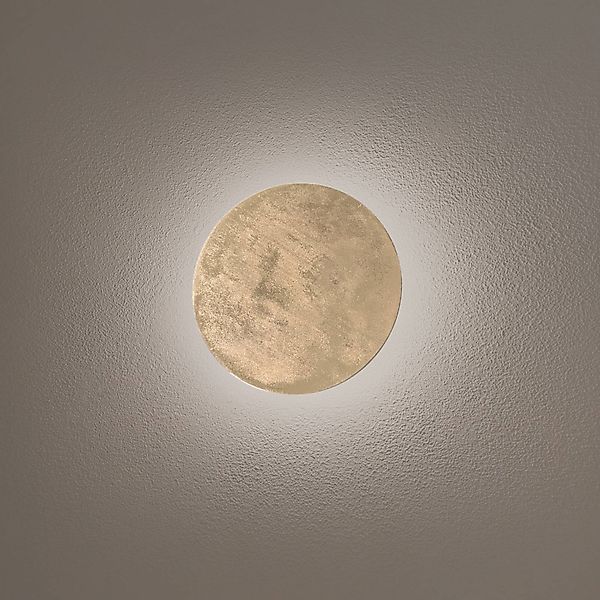 LED-Wandleuchte Ring M, Ø 25 cm, Sperrholz, goldfarben günstig online kaufen
