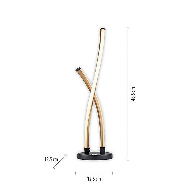 Paul Neuhaus LED-Tischlampe Polina, gold, Metall, dimmbar günstig online kaufen