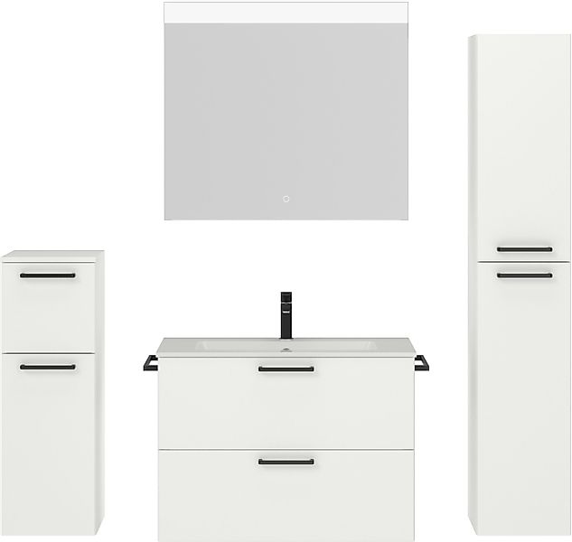 nobilia® Badmöbel-Set »Tolvina«, (4 St., vormontiert, mit Soft-Close), inkl günstig online kaufen