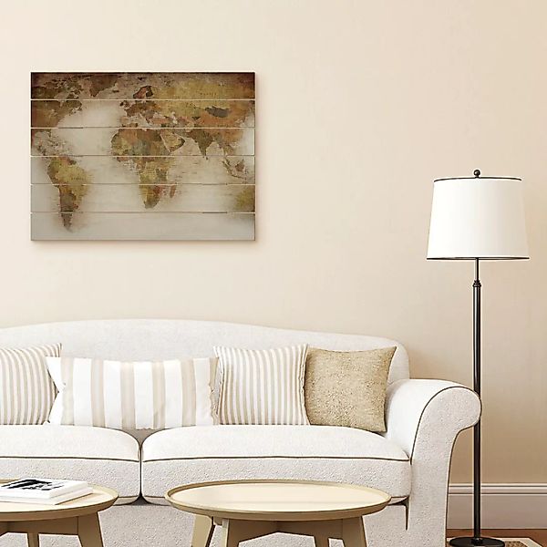Artland Holzbild "Weltkarte", Land- & Weltkarten, (1 St.) günstig online kaufen