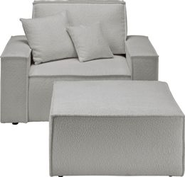 andas Loveseat "FINNLEY, Loveseat & Hocker im Set, trendige Stoffe, inkl. Z günstig online kaufen