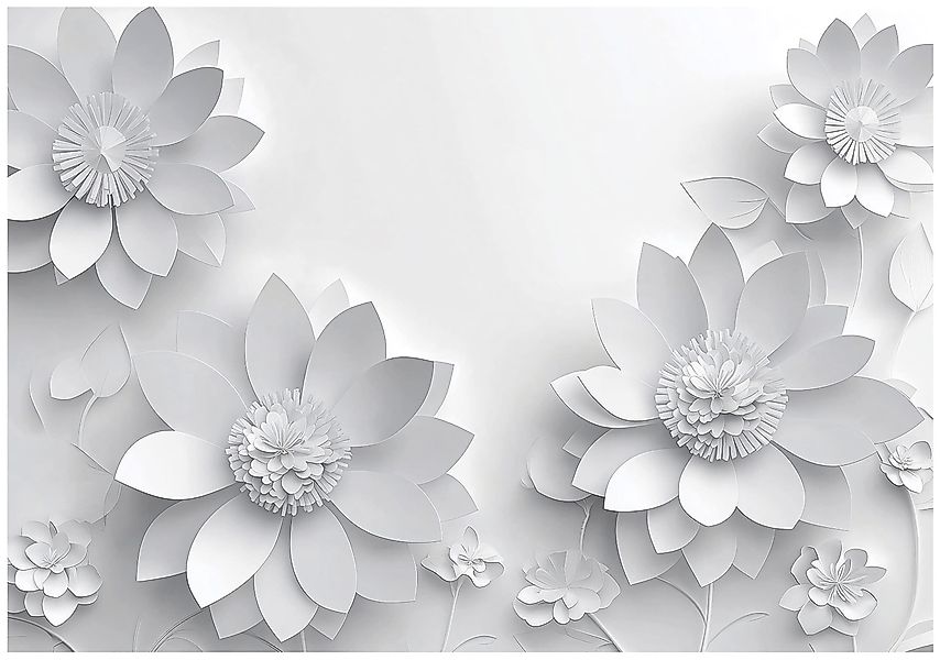 Wallarena Fototapete 3D Effekt Blumen Weiß günstig online kaufen