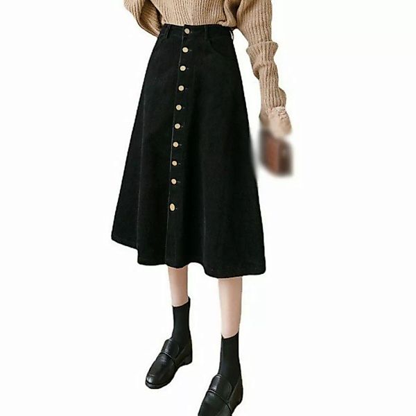 AFAZ New Trading UG Cordrock Damen Midirock Hohe Taille A-Linien-Rock Skirt günstig online kaufen