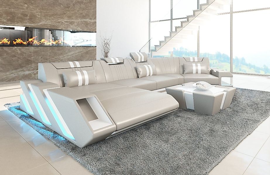Sofa Dreams Wohnlandschaft Ledercouch Sofa Leder Apollonia C Form Ledersofa günstig online kaufen