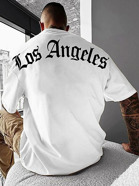 RMK T-Shirt Herren Shirt Rundhals Sommer Basic "Los Angeles" aus Baumwolle günstig online kaufen