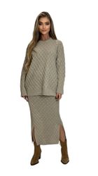 Mississhop Strickkleid Strickset Strickanzug Rock Pullover günstig online kaufen