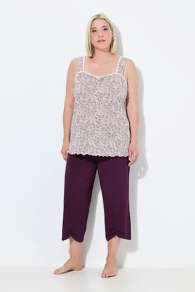 Ulla Popken Pyjama Pyjama Rosen Raffung günstig online kaufen