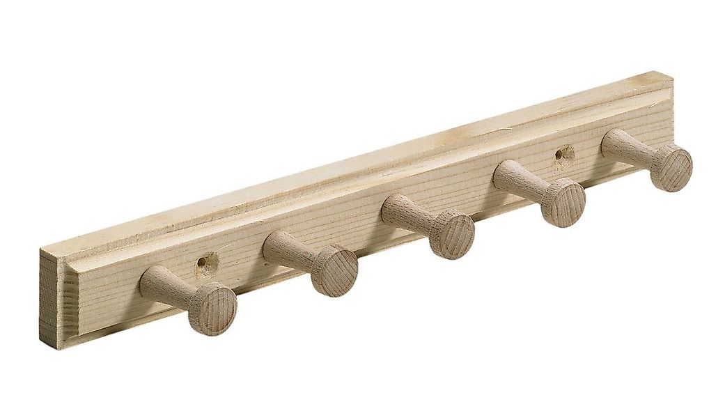 Hettich Garderobenhaken Hettich Holzgarderobe 5 Haken günstig online kaufen