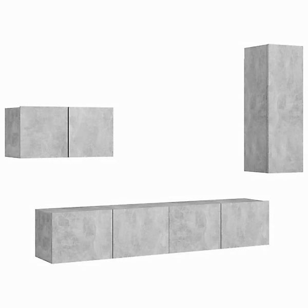 vidaXL TV-Schrank 4-tlg TV-Schrank-Set Betongrau Spanplatte günstig online kaufen