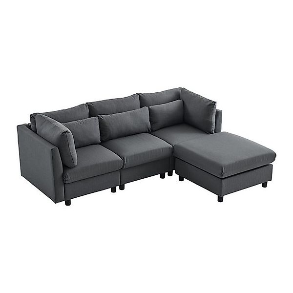 Welikera Ecksofa Dreisitzer Sofa,Wohnzimmersofa,Ecksofa mit Fußhocker,L-för günstig online kaufen