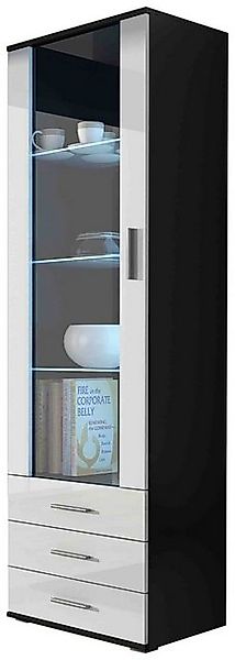 99rooms Vitrine Saho 192 cm (Standvitrine, Wohnmöbel) inkl. LED-Beleuchtung günstig online kaufen
