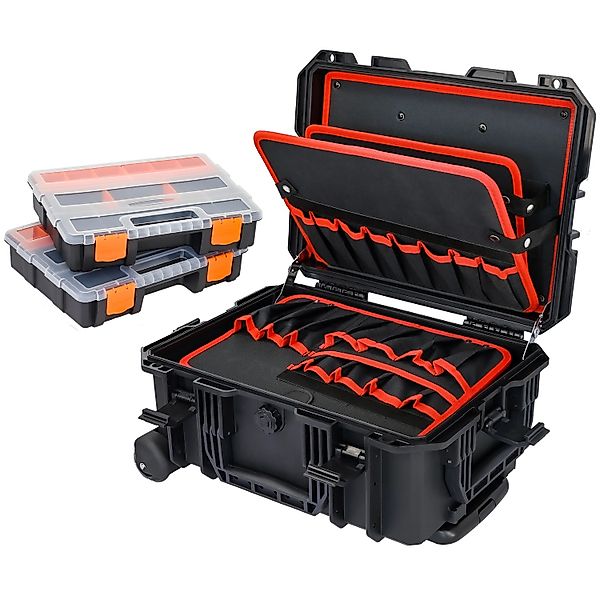 HMF 15604-02 Outdoor Werkzeugtrolley Werkzeugkoffer Leer Rollen 46 x 36 x 2 günstig online kaufen