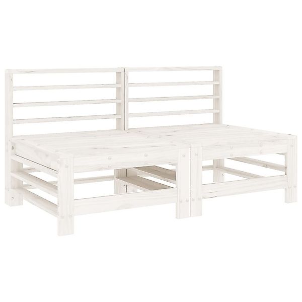 vidaXL Sofaelement Garten-Mittelsofas 2 Stk. Weiß günstig online kaufen