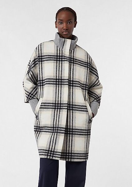 comma Funktionsmantel Outdoor-Mantel Karierter Mantel mit Strick-Details günstig online kaufen
