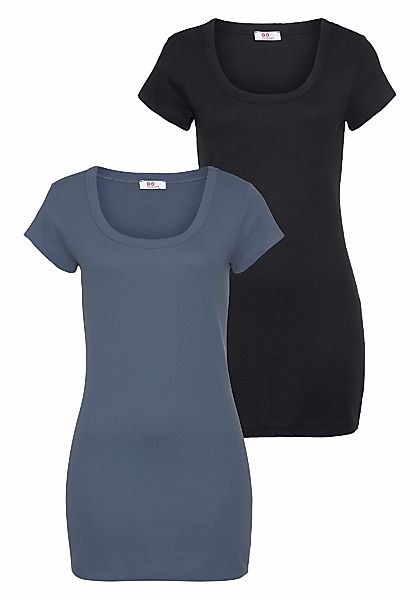 Flashlights T-Shirt (Packung, 2er-Pack) figurbetonter Schnitt, günstig online kaufen