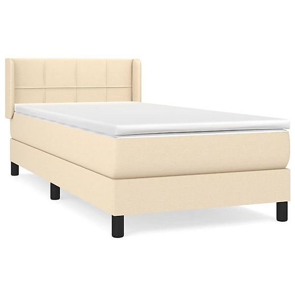 vidaXL Boxspringbett Boxspringbett mit Matratze Creme 100x200 cm Stoff Bett günstig online kaufen