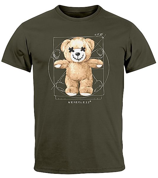 Neverless Print-Shirt Herren T-Shirt Print Teddy günstig online kaufen