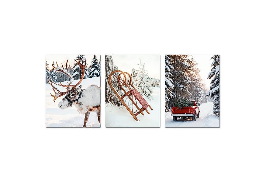 ARTFAVES Bilder-Collage Poster Set - Christmas Trio 1 - 3 Deko Wandbilder W günstig online kaufen