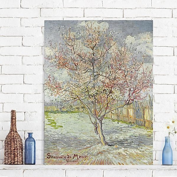 Leinwandbild Kunstdruck - Hochformat Vincent van Gogh - Blühende Pfirsichbä günstig online kaufen