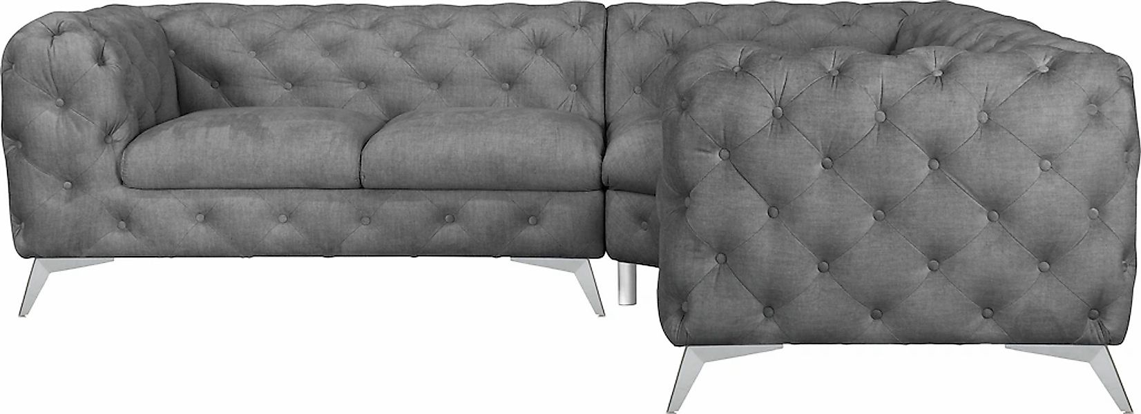 Home affaire Chesterfield-Sofa "Ecksofa GLYNIS L-Form mit Wellenunterfederu günstig online kaufen