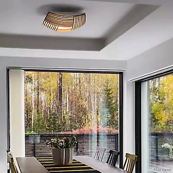 Secto Design Kuulto Wand- und Deckenleuchte LED, Walnuss furniert - 52 cm günstig online kaufen