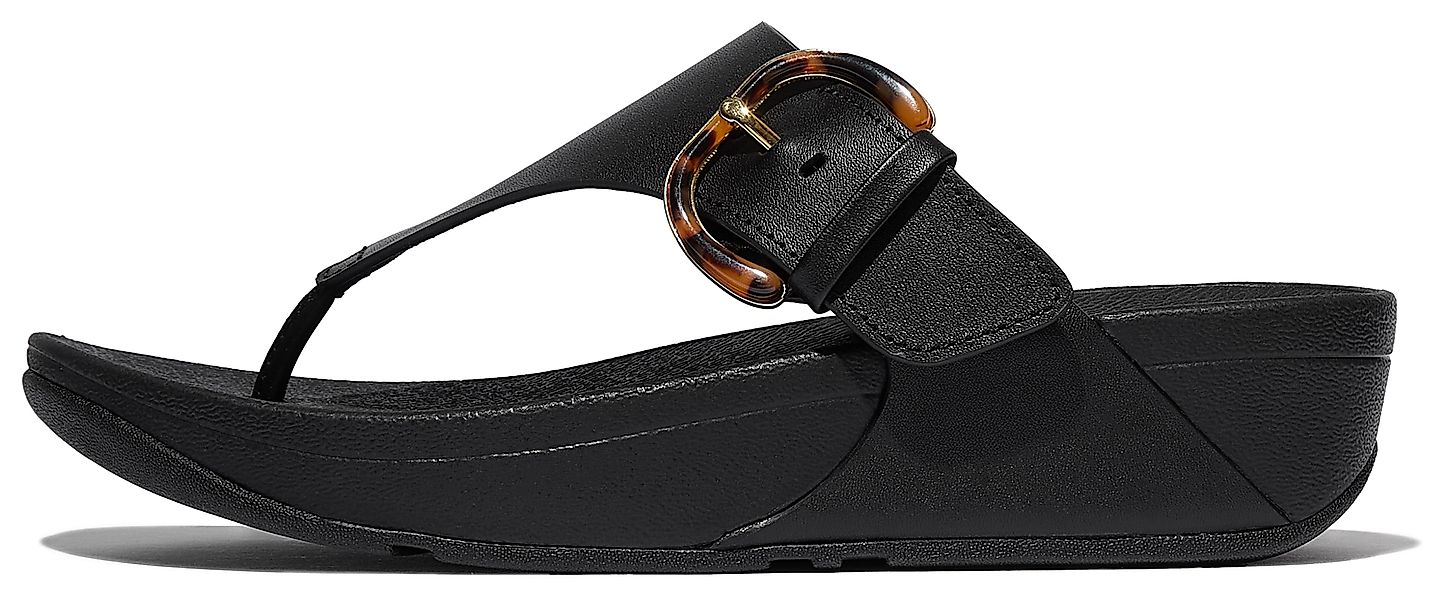 Fitflop LULU RESIN-BUCKLE LEATHER TOE-POST SANDALS günstig online kaufen
