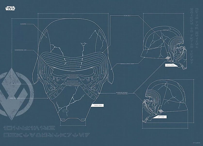 Komar Bild "Star Wars EP9 Blueprint Kylo Helmet", Star Wars, (1 St.), Wandb günstig online kaufen