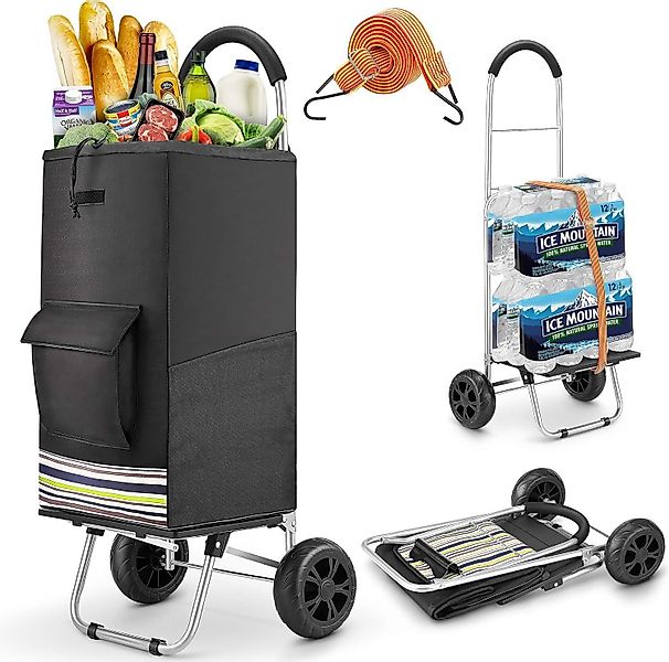 POPOLIC Einkaufstrolley Klappbarer bis 50kg Einkaufswagen, günstig online kaufen
